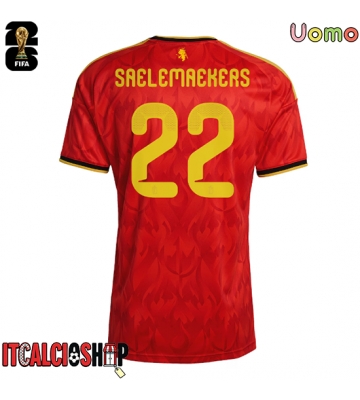Belgio Alexis Saelemaekers #22 Prima Maglia Mondiali 2026 Manica Corta